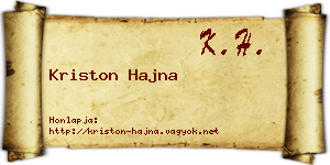 Kriston Hajna névjegykártya